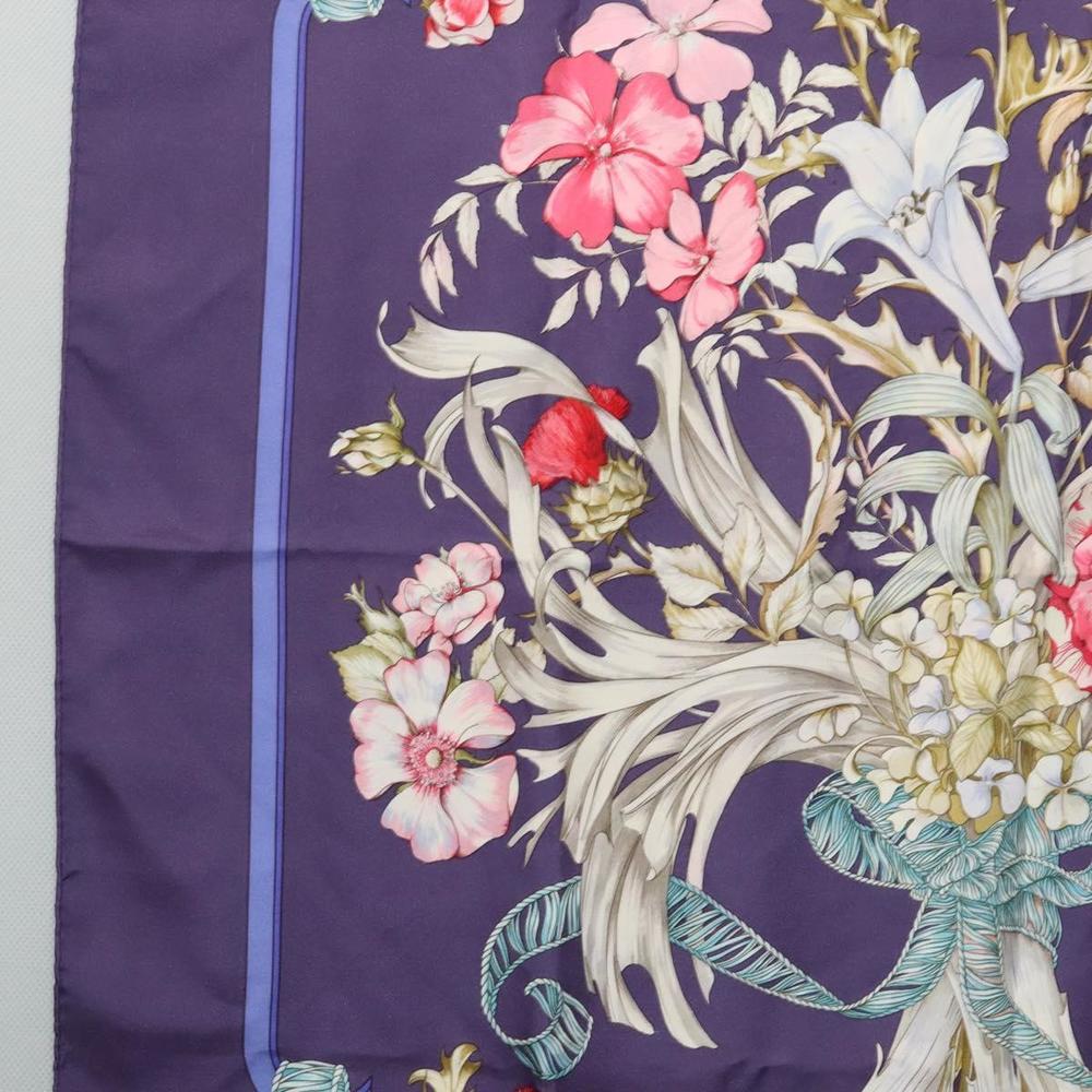 HERMES Carre 90 Scarf ""REGINA"" Silk Purple Auth bs24064 - Picture 5 of 15